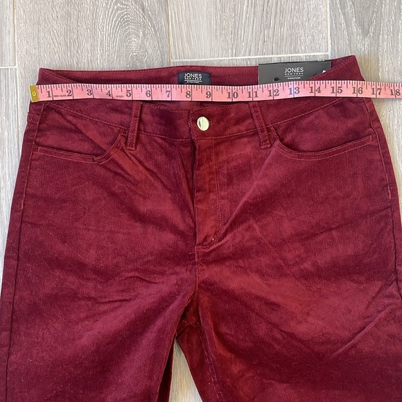 NWT Jones New York Burgundy Corduroy Trouser Skinny Leg Size 8 - Picture 4 of 8
